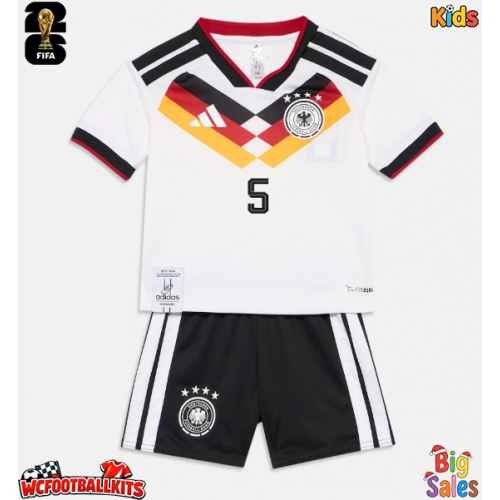 Germany Aleksandar Pavlovic #5 Replica Home Stadium Kit for Kids World Cup 2026 Short Sleeve (+ pants)